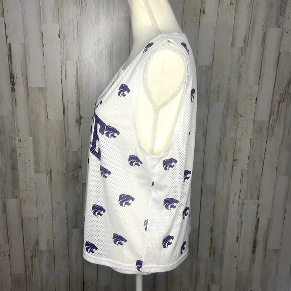 NWT NCAA Kansas State Wildcats Women's XL White Mesh All Over Print Tank Top - Picture 4 of 4